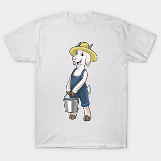 Goat as Farmer with Bucket T-Shirt